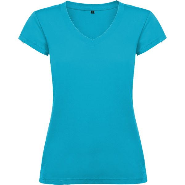 Roly CA6646 - Women's Slim-Fit V-Neck Cotton Tee with Ribbed Finish