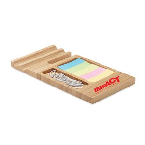 TREVIS Eco-Friendly Bamboo Desk Organizer with Phone Stand