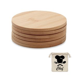BAYIN SET Juego de 6 posavasos de bambú