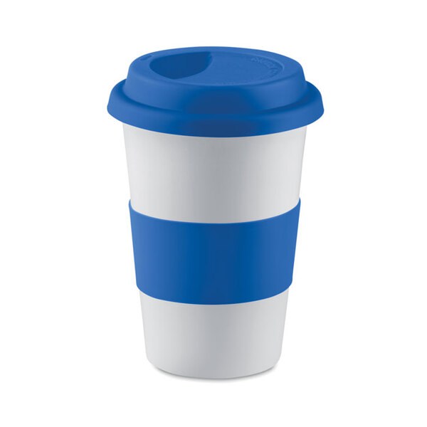 TRIBECA Taza de cerámica con tapa de silicona - GiftRetail MO7683