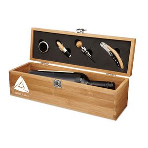 TARDOR Elegante Set de Vino en Caja de Bambú Natural