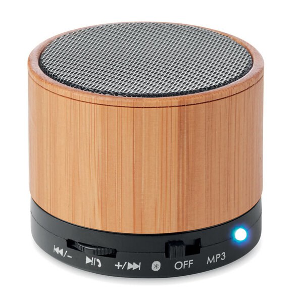 ROUND BAMBOO Altavoz inalámbrico de bambú - GiftRetail MO9608