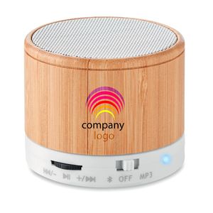 ROUND BAMBOO Altavoz inalámbrico de bambú - GiftRetail MO9608