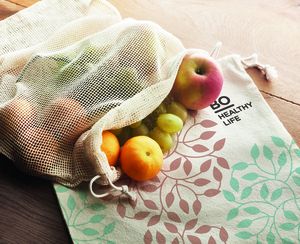 VEGGIE Bolsa de red reutilizable de algodón