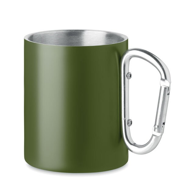 TRUMBA 300ml Stainless Steel Mug with Carabiner Handle - GiftRetail MO6873