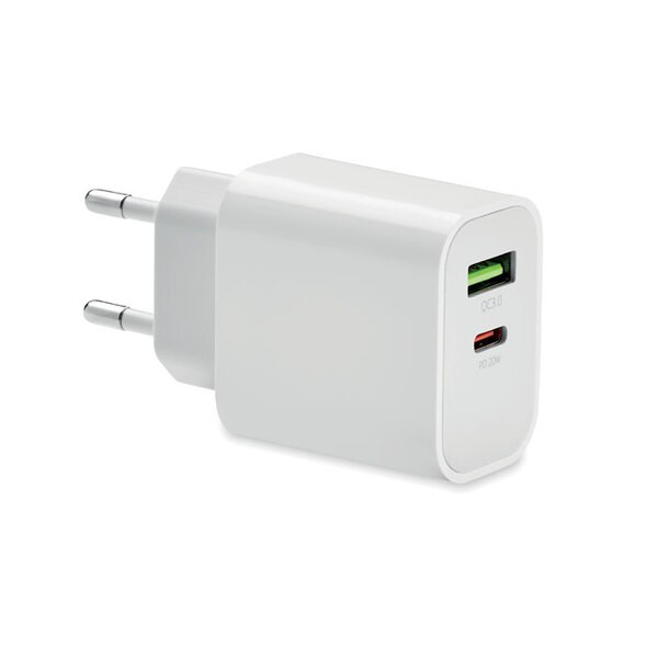 PORT Cargador USB de 18W 2 puertos - GiftRetail MO6879