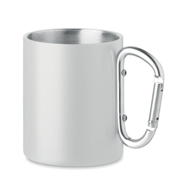 AROM Taza de metal y mosquetón - GiftRetail MO6918
