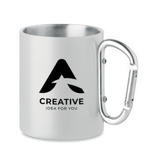 AROM Taza de metal y mosquetón