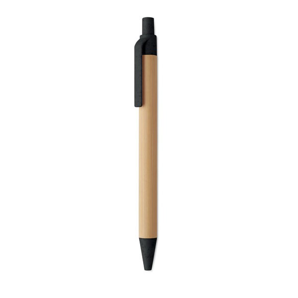 ITEA COLOUR Push button ball pen in bamboo - GiftRetail MO2635
