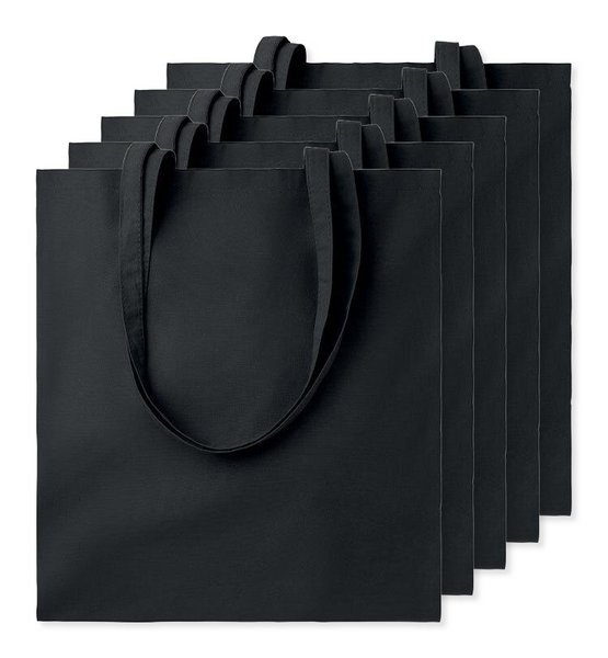Pack de 5 GiftRetail MO9268 - COTTONEL COLOUR + Bolsa de algodón 140 gr / m²