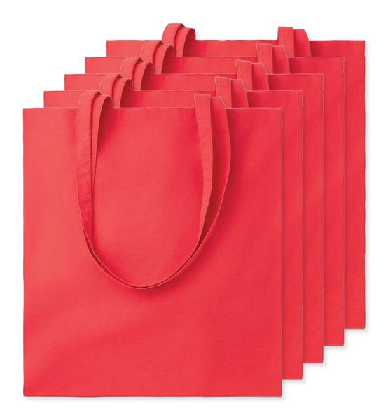 Pack de 5 GiftRetail MO9268 - COTTONEL COLOUR + Bolsa de algodón 140 gr / m²