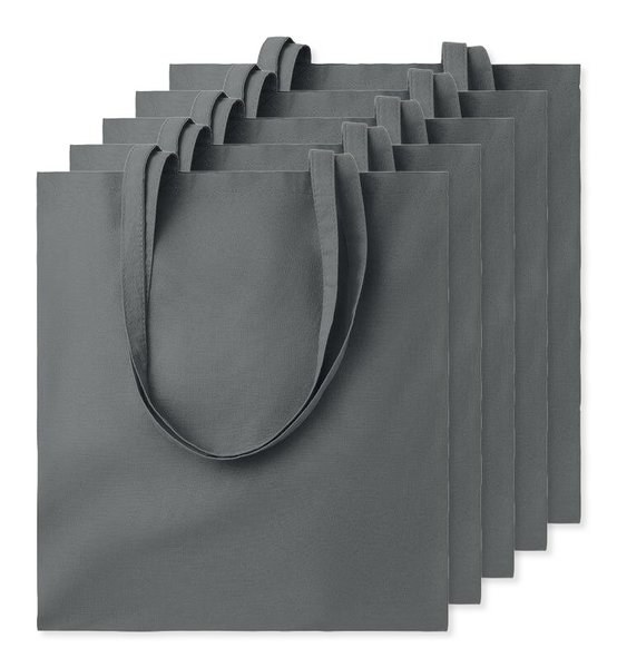 Pack de 5 GiftRetail MO9268 - COTTONEL COLOUR + Bolsa de algodón 140 gr / m²