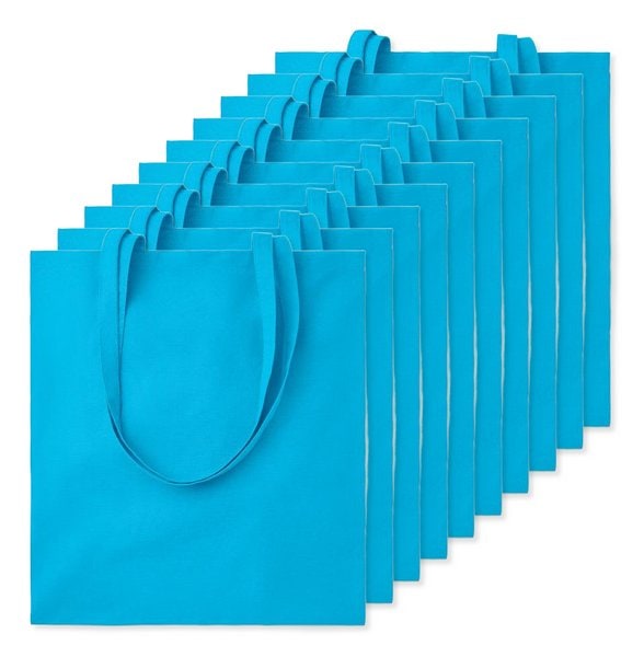 Pack de 10 GiftRetail MO9268 - COTTONEL COLOUR + Bolsa de algodón 140 gr / m²