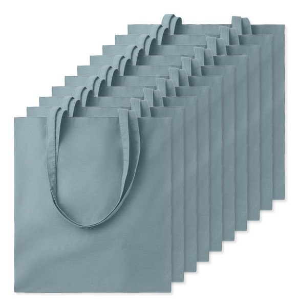 Pack de 10 GiftRetail MO9268 - COTTONEL COLOUR + Bolsa de algodón 140 gr / m²