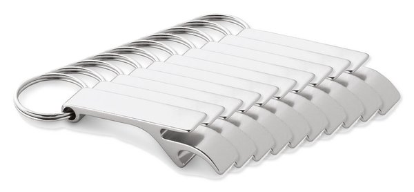 Pack de 10 Egotier 93151 - Llavero de aluminio con abridor de chapas