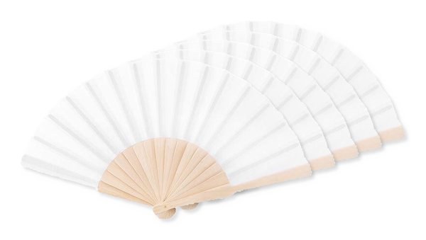 Pack de 50 GiftRetail MO9532 - FANNY WOOD Abanico madera