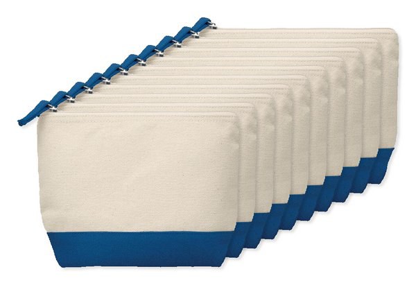 Pack of 100 GiftRetail MO9815 - KLEUREN Stylish Two-Tone Cotton Cosmetic Bag with Zipper