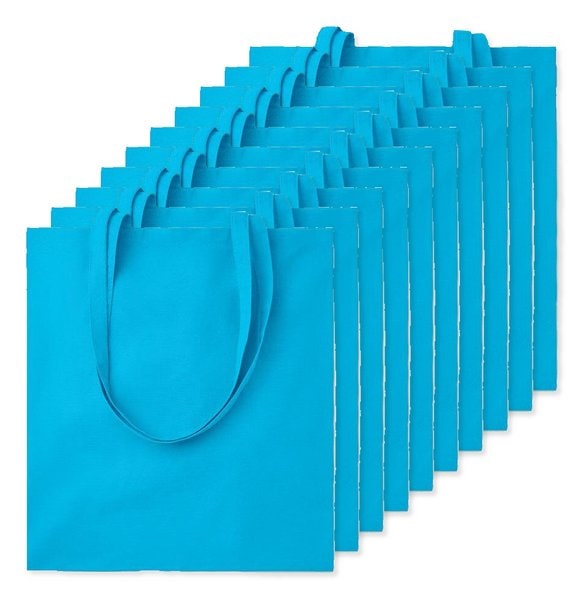 Pack de 100 GiftRetail MO9268 - COTTONEL COLOUR + Bolsa de algodón 140 gr / m²