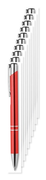 Pack of 10 GiftRetail MO8893 - BERN Elegant Aluminium Push Button Pen with Blue Ink