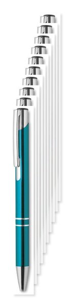 Pack of 100 GiftRetail MO8893 - BERN Elegant Aluminium Push Button Pen with Blue Ink