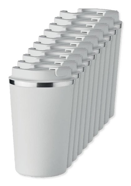 Pack de 10 GiftRetail MO6276 - BRACE Taza Térmica de Acero Inoxidable 350 ml con Tapa