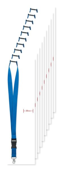 Pack de 10 GiftRetail MO9661 - WIDE LANY Lanyard 25mm con mosquetón