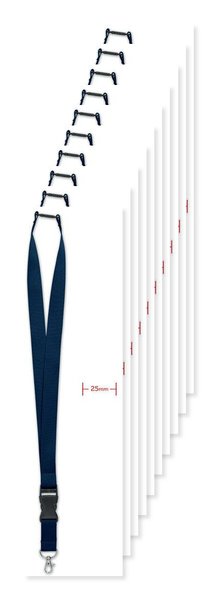 Pack de 100 GiftRetail MO9661 - WIDE LANY Lanyard 25mm con mosquetón