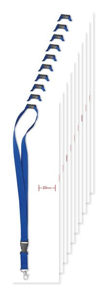 Pack de 10 GiftRetail MO8595 - LANY Lanyard con gancho metal 20 mm