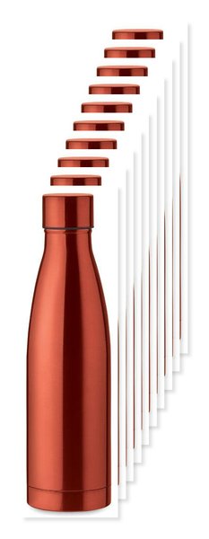 Pack of 10 GiftRetail MO9812 - BELO BOTTLE 500ml Copper Insulated Stainless Steel