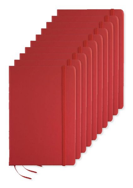 Pack of 10 GiftRetail AR1804 - ARCONOT A5 Hardcover Notebook with Elastic Strap