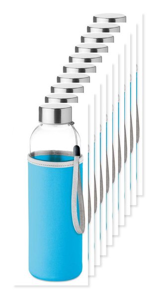 Pack de 10 GiftRetail MO9358 - UTAH GLASS Botella de cristal de 500 ml
