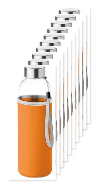 Pack de 100 GiftRetail MO9358 - UTAH GLASS Botella de cristal de 500 ml