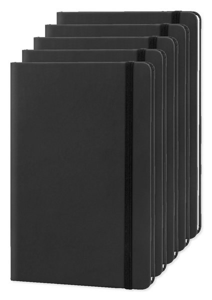 Pack of 5 Goya 30083 - A5 PU Cover Notebook with Elastic Band LUXE