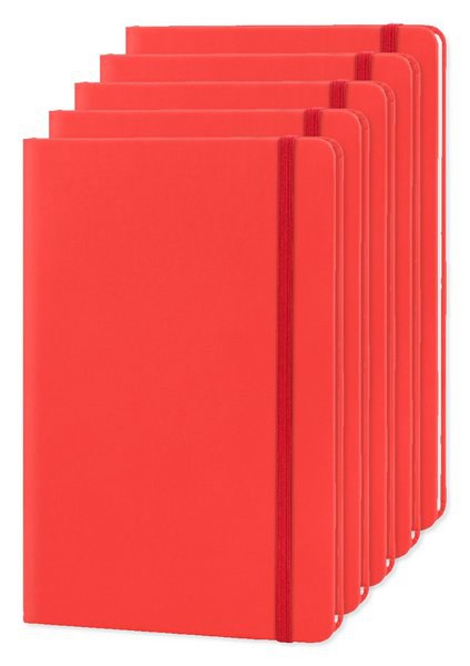 Pack de 5 Goya 30083 - Cuaderno A5 con cubierta PU y banda elástica, 96 páginas. LUXE