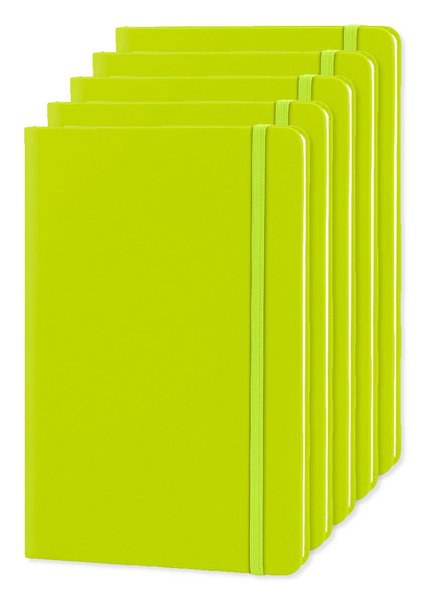 Pack de 5 Goya 30083 - Cuaderno A5 con cubierta PU y banda elástica, 96 páginas. LUXE