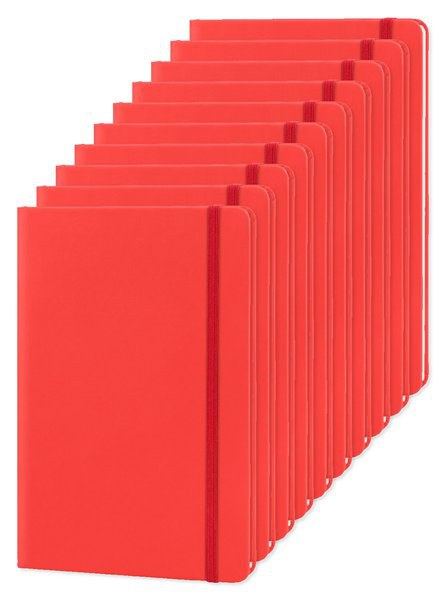 Pack de 10 Goya 30083 - Cuaderno A5 con cubierta PU y banda elástica, 96 páginas. LUXE