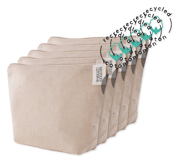 Pack de 5 Goya 50617 - Neceser de Algodón Reciclado 100%, 140gr/m2 TETIAROA