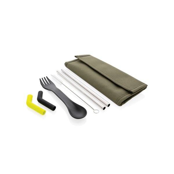 XD Collection P269.55 - Tierra 2pcs straw and cutlery set in pouch