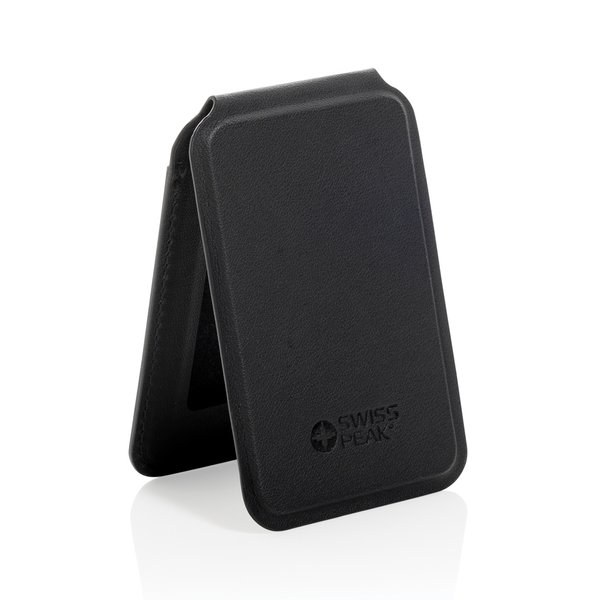 Swiss Peak P301.75 - Magstand RCS recycled PU magnetic phone wallet with stand
