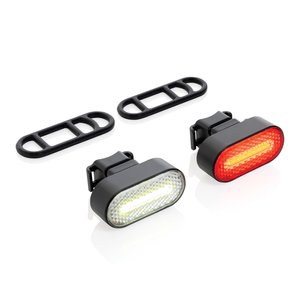 XD Collection P513.84 - Set de luces para bicicleta Lumino RCS de plástico reciclado recargables por USB