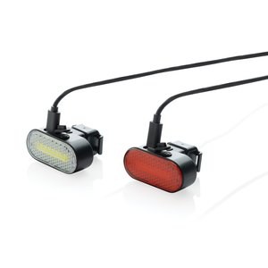 XD Collection P513.84 - Set de luces para bicicleta Lumino RCS de plástico reciclado recargables por USB