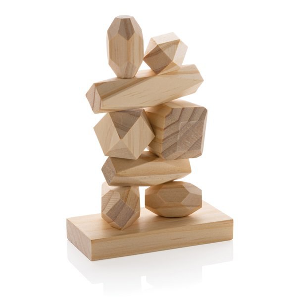 Ukiyo P940.29 - Ukiyo Crios wooden balancing rocks in pouch