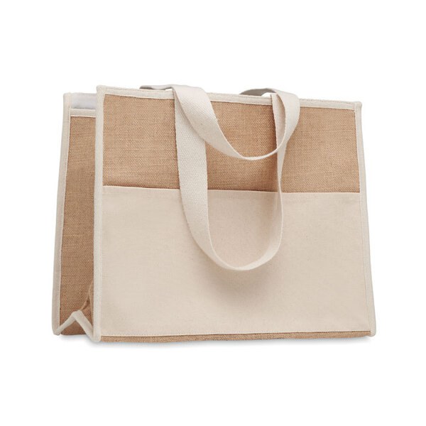 CAMPO DE GELI Bolsa nevera canvas y yute - GiftRetail MO6160
