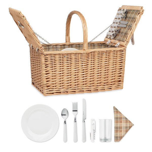 MIMBRE PLUS Cesta de picnic para 4 personas - GiftRetail MO6194
