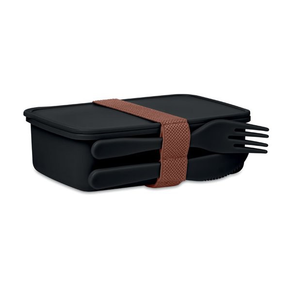 SUNDAY Compact Lunchbox with Built-in Cutlery Set - GiftRetail MO6254
