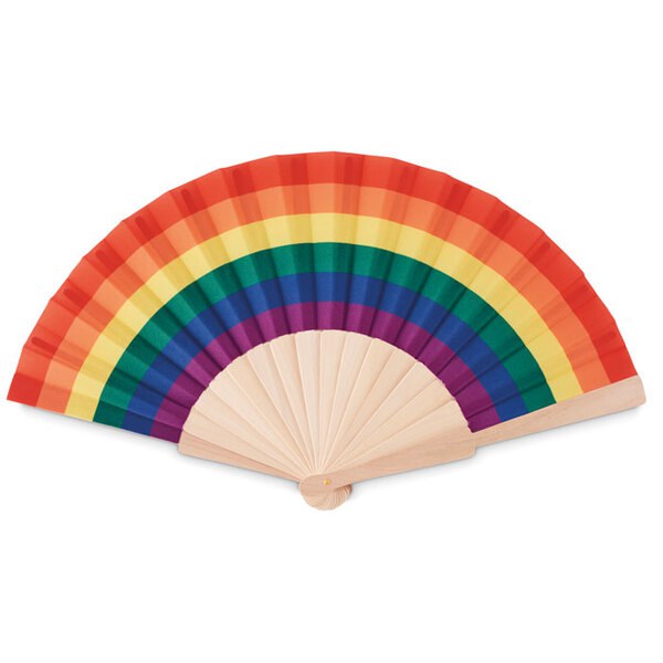 BOWFAN Abanico de madera rainbow - GiftRetail MO6446