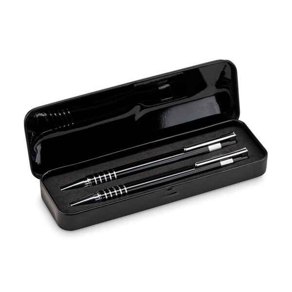 ALUCOLOR Juego de bolígrafos con estuche de metal - GiftRetail MO7323