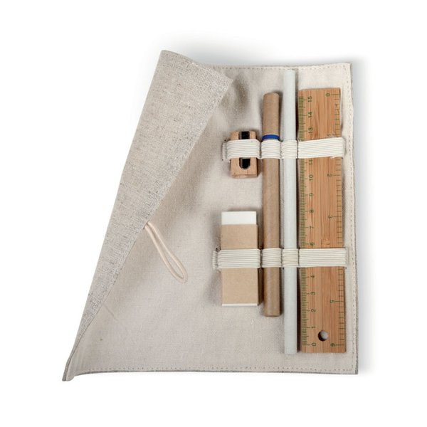 ECOSET Set papeleria en bolsa algodón - GiftRetail MO7755