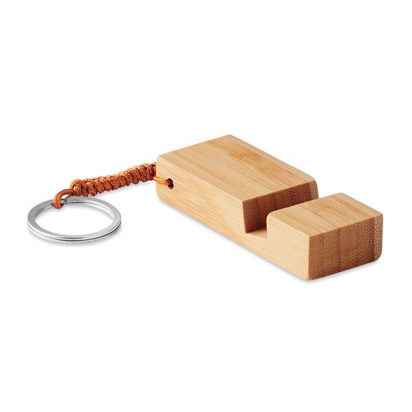 TRINEU Llavero de bambú con soporte - GiftRetail MO9743