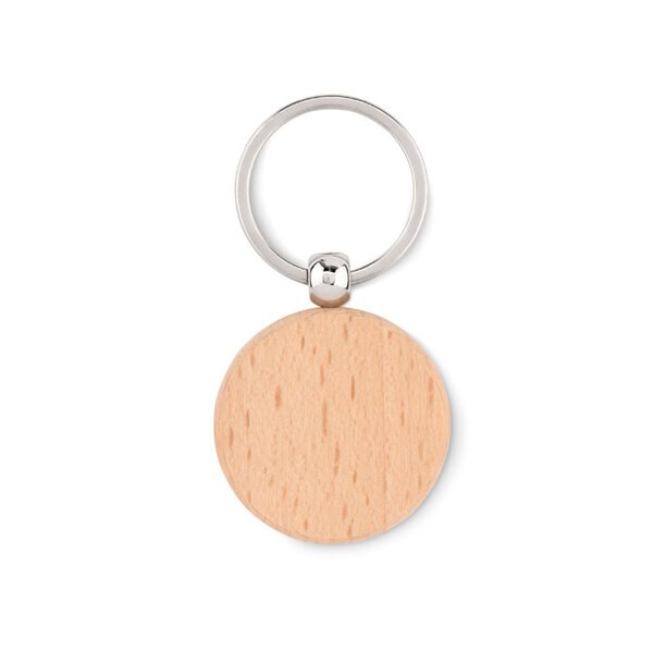 TOTY WOOD Round wooden key ring - GiftRetail MO9773